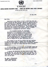 Letter on medals etiquette at UNICEF